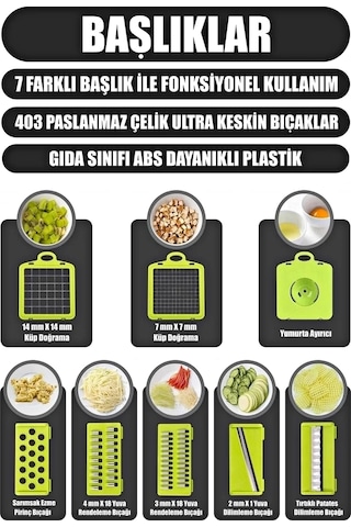 Tilbe Home Vegetable Chopper Küp Rende Hazneli Sebze Doğrayıcı Dicer Dilimleyici Kesici Mutfak Set