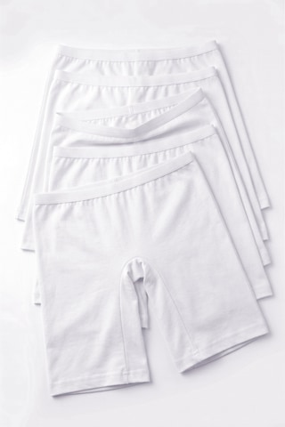 Öts Kız Çocuk 5 Li Pamuklu Boxer Pembe Uzun Premium Günlük Kullanım 8254-5 Beyaz