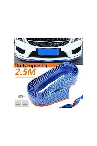 Ollevra Araba Oto Ön Tampon Koruyucu Kauçuk Pratik Tampon Şerit Bant Döşeme Kiti Mavi 2,5 Metre