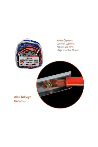 Kgn Akü Takviye Kablosu 25 Mm 2,3 Mt 800 Amper 1201002