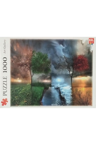 Akıllıelma-kzl Puzzle Renkli Ağaçlar 1000 Parça Puzzle Pazıl 68x48 Cm