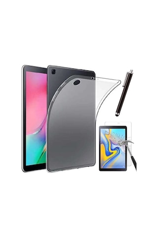 Samsung Galaxy Tab A Sm T510 2019 Uyumlu Şeffaf Kılıf Cam Kalem Set Arka Kapak