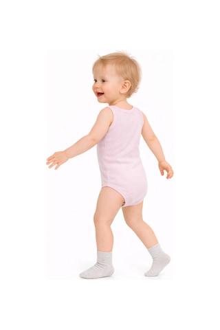 Civil Baby Organik 5 Li Sıfır Kol 3-9 Ay Çıtçıtlı Badi - Pembe