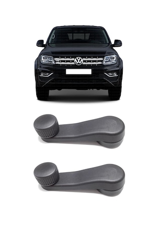 Vw Amarok 2010 - 2021 Uyumlu Manuel Çevirmeli Cam Açma Kapama Kolu Siyah 2 Adet Takım 1h0837581