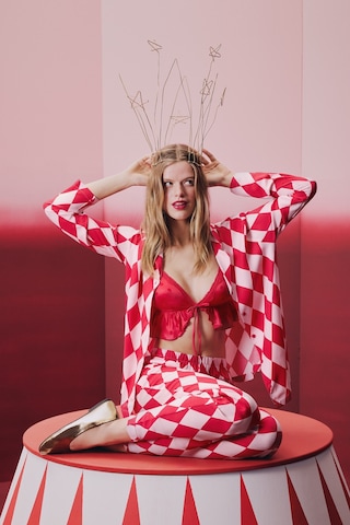 Penti Kırmızı Layla Gömlek Pantolon Pijama Takımı