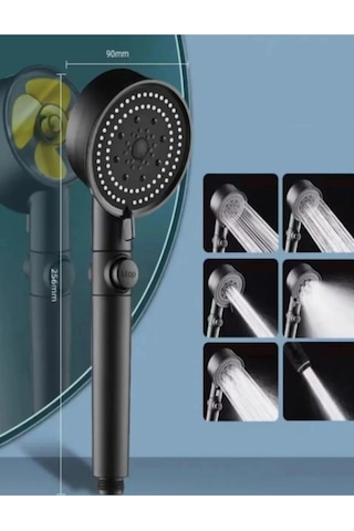 Star Stoplu Siyah El Duşu Siyah