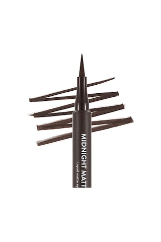 Flormar Midnight Matte Keçe Uçlu Mat Likit Göz Kalemi 002 Brown