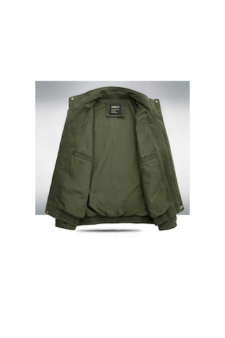 Pamuklu, Çok Cepli Dik Yaka Ceket Ordu Yeşili