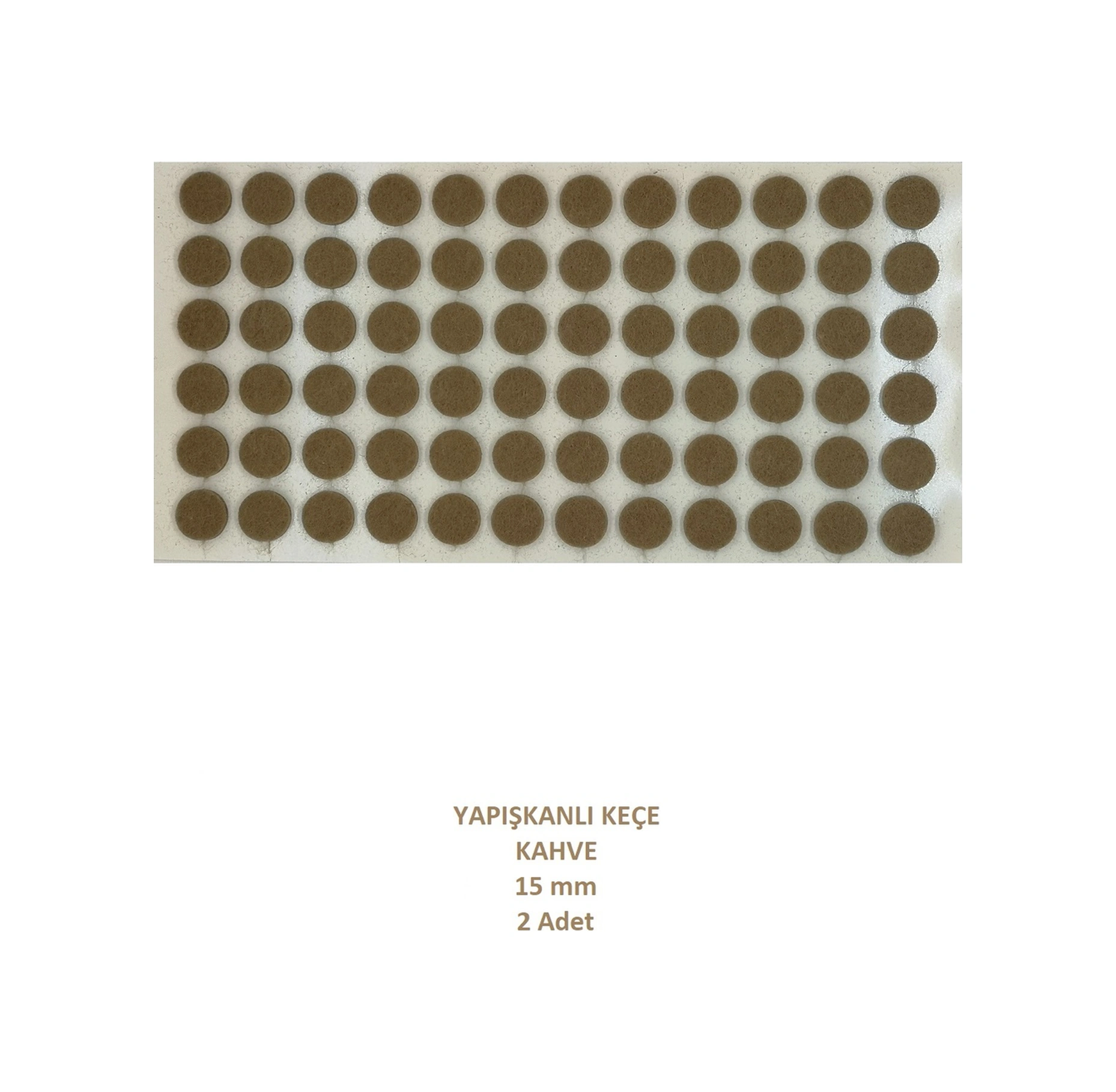 Zemin Koruyucu 15 Mm Kahve Keçe, Ses Ve Çizik Önleyici Kahve Mobilya Keçesi 2 Adet Açık Kahve