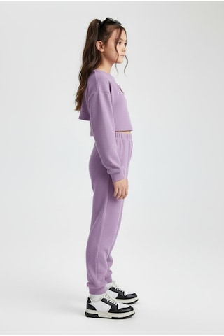 Aden Kids Kız Çocuk Krop Model Alt Üst Takım Toplam 3 Parça Mor