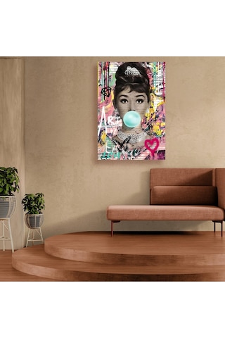 Audrey Hepburn Sakız Kanvas Tablo