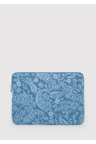 Mavi - Etnik Desenli Denim Laptop Çantası 1913825-31558