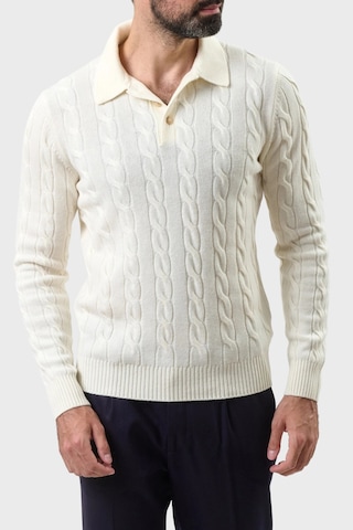 Gran Sasso Erkek Polo Yaka Kazak 23172 19651 001 Ekru Ekru
