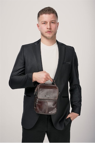 Ççs 31601 Hakiki Deri Askılı Çanta Kahve