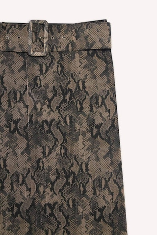 Defacto Regular Fit Desenli Astarlı Şifon Midi Etek G0194ax25aubk81 Siyah