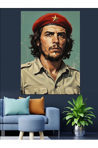 Karizma Tablo Che Guevara Portresi Dekoratif Kanvas - Mdf Ahşap Tablo