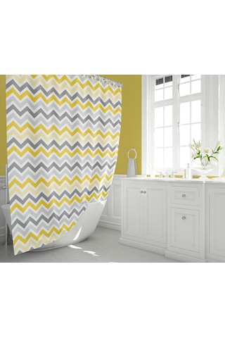 Banyo Perdesi 2x120x200 Çift Kanat Duş Perdesi Halka Hediyeli 4597 Çok Renkli