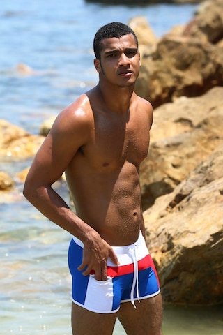 Angelsin Çok Renkli Likralı Erkek Deniz Şortu Çok Renkli