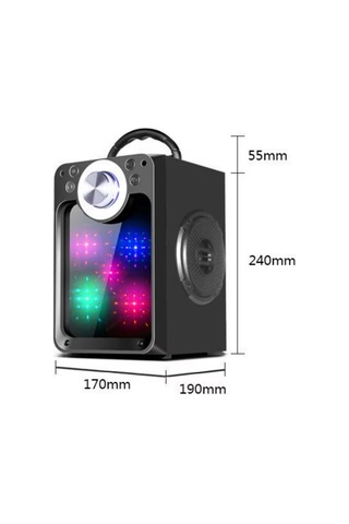 Retro Kendinden Ledli Portatif Bluetooth Hoparlör Bt/usb/sd/fm/aux Özellikli Güçlü Hoparlör Sistem