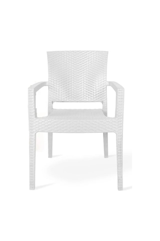 Zeugma Rattan Kollu Sandalye Koltuk Beyaz Beyaz