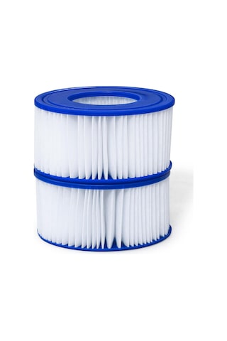 Dofolink Bestway Saluspa Ve Coleman Sukabı İçin Tip Vı Filtre Kartuşu Seti 2 Adet - Suyu Temiz Ve Berrak Tutar, Kolay Temizlenir Beyaz - Mavi