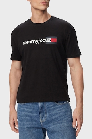 Tommy Jeans T Shirt Erkek T Shirt Dm0dm23406 Bds Siyah