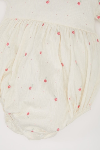 DeFacto Kız Bebek Yenidoğan Floral Uzun Kollu Çıtçıtlı Body D9092A525SPER233 Ekru