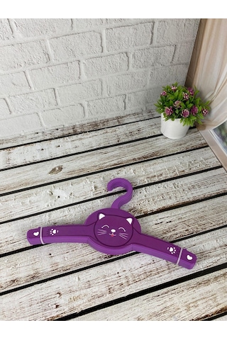 Hometarz Çocuk Elbise Askısı 4 Lü Set Mor Çok Renkli