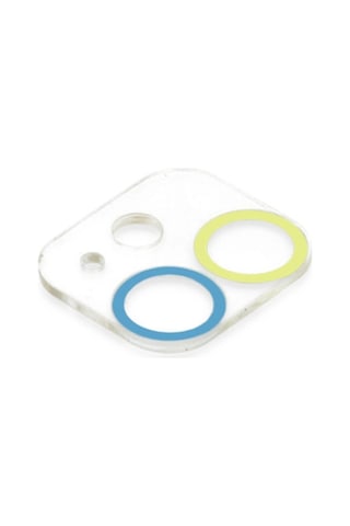Apple iPhone Uyumlu 12 Mini Renkli Kamera Lens Koruma Cam - Sarı-mavi Çok Renkli