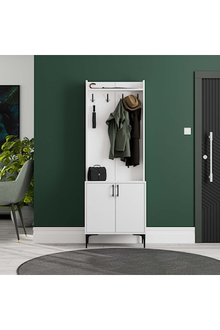 5000 Royal 2 Kapaklı 4 Askılı Portmanto Beyaz