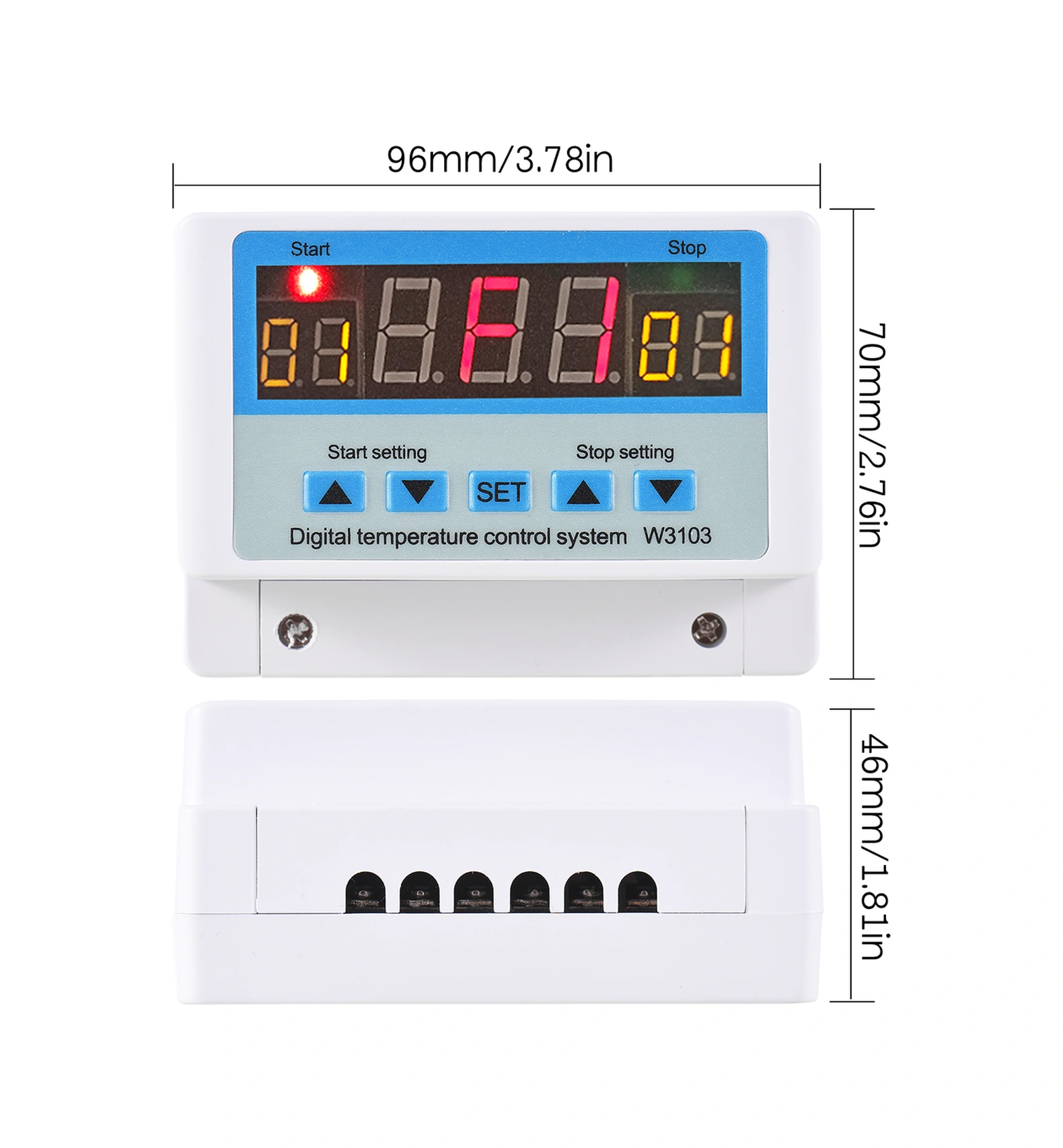 Mufunye Akıllı Sıcaklık Kontrol Cihazı W3103 - 30a/dc24v, Dijital Gösterim, Ayarlanabilir -50 110 C, Tam Otomatik Isı Regülatörü