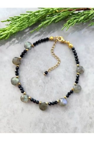 Damla Labradorit Ve Spinel Tasi Bileklik Çok Renkli