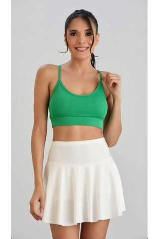 İp Askılı Kaşkorse Crop Bluz - S504780 Yeşil