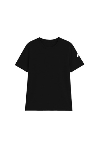 Markapia Kadın Bisiklet Yaka Basic Düz Kısa Kollu T-shirt Siyah