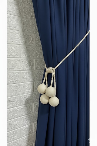 Modern Sarım 4 Toplu Braçol Kornişe Takmatik Ipli Tavan Perde Aksesuarı Krem