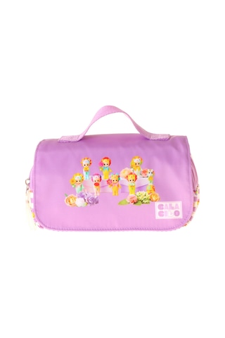 Calacilo Taşıma Askılı Kız Çocuk Flowers Baskılı Şık Kalem Çantası Lila - C4073