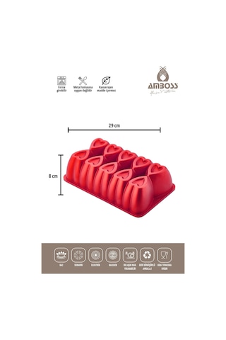 Amboss Ame-52 Ametist Kırmızı Baton Kek Kalıbı