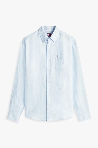 Tommy Hilfiger Tjm Erkek Regular Mavi Keten Gömlek-15174