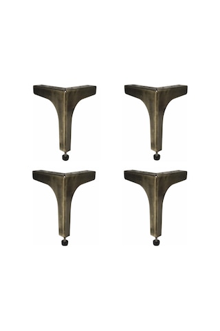 4 Adet Klas Ayak Metal 17 Cm Antik Mobilya Koltuk Ayağı Antik Sarı