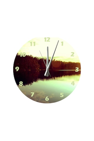 Ti-play Su Ağaç Gölge 30x30cm Akrilik Dekoratif Modern Duvar Saati ÇOk Renkli