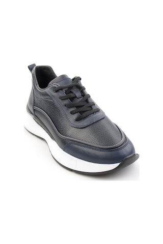 Bambi Lacivert Hakiki Deri Erkek Sneaker E01958176543
