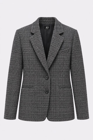 Açelyaokcu Premium Belvıon Blazer Ekoseli Yün Ceket Siyah