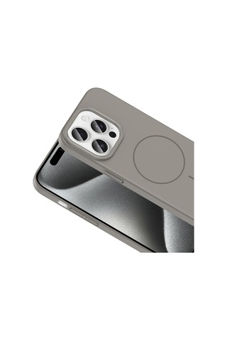 Apple Uyumlu iPhone 15 Pro Kılıf İnce Magsafe Kamera Yükseltili Yumuşak Silikon Ata Pro Tech Siyah