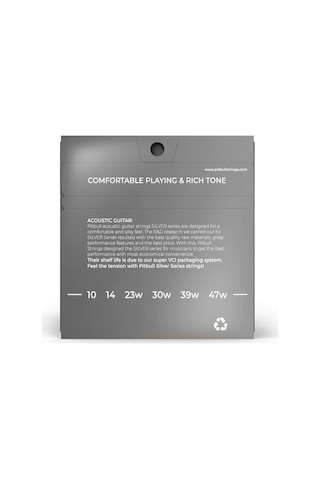 Pitbull Strings Silver Series Sag 10-47 Sl Takım Tel Akustik Gitar Teli 010-047