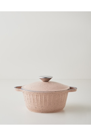 English Home Tiny Cast Premium Döküm 5 Parça Mini Tencere Seti 16x16x16 Cm Pembe Pembe