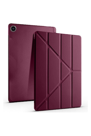 Samsung Galaxy Tab A9+ Plus / A11+ Plus Uyumlu Üçgen Standlı Uyandırma Fonksiyonlu Tablet Kılıfı Kapaklı Kılıf