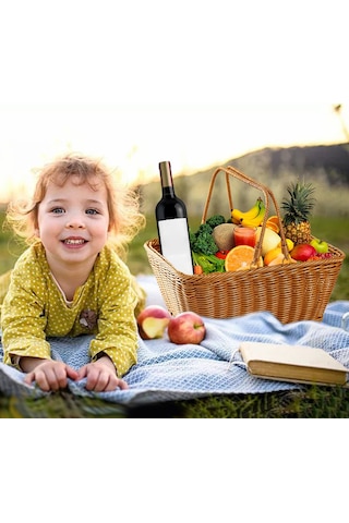 Homyl Yürüyüş Için Piknik Sepeti El Yapımı Gıda Kabı Gosterildigi Gibi