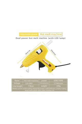 Besthome1 60/100w Kuplu Güçlü Eritici Yapıştırma Torbası Seti - Bakır Uçlu, 8 Adet Yüksek Yapışkan Çubuk, Avrupa Standartı 110-