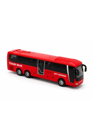 Çek Bırak Tour Bus Oyuncak Otobüs 15 Cm Kırmızı
