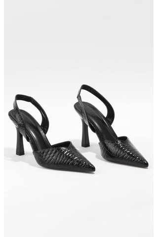 Paris Shoes Paris Siyah Sade Ve Göz Alıcı Tasarımlı Topuklu Ayakkabı Z102-siyah Siyah
